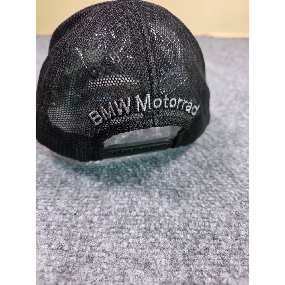 BMW Motorrad Trucker Hat Mens OSFA Navy Blue Black Snapback Mesh Cap - Picture 5 of 10